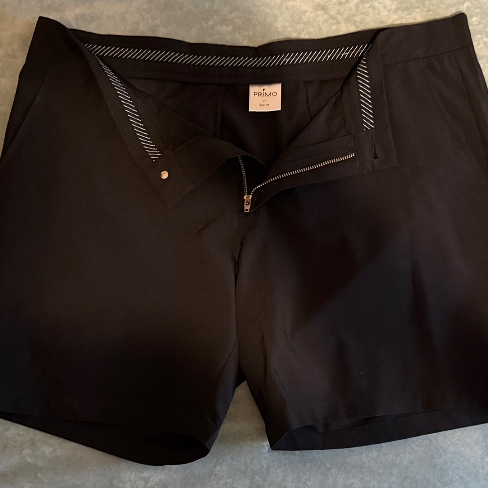 Primo Black Flat Front Men's Shorts